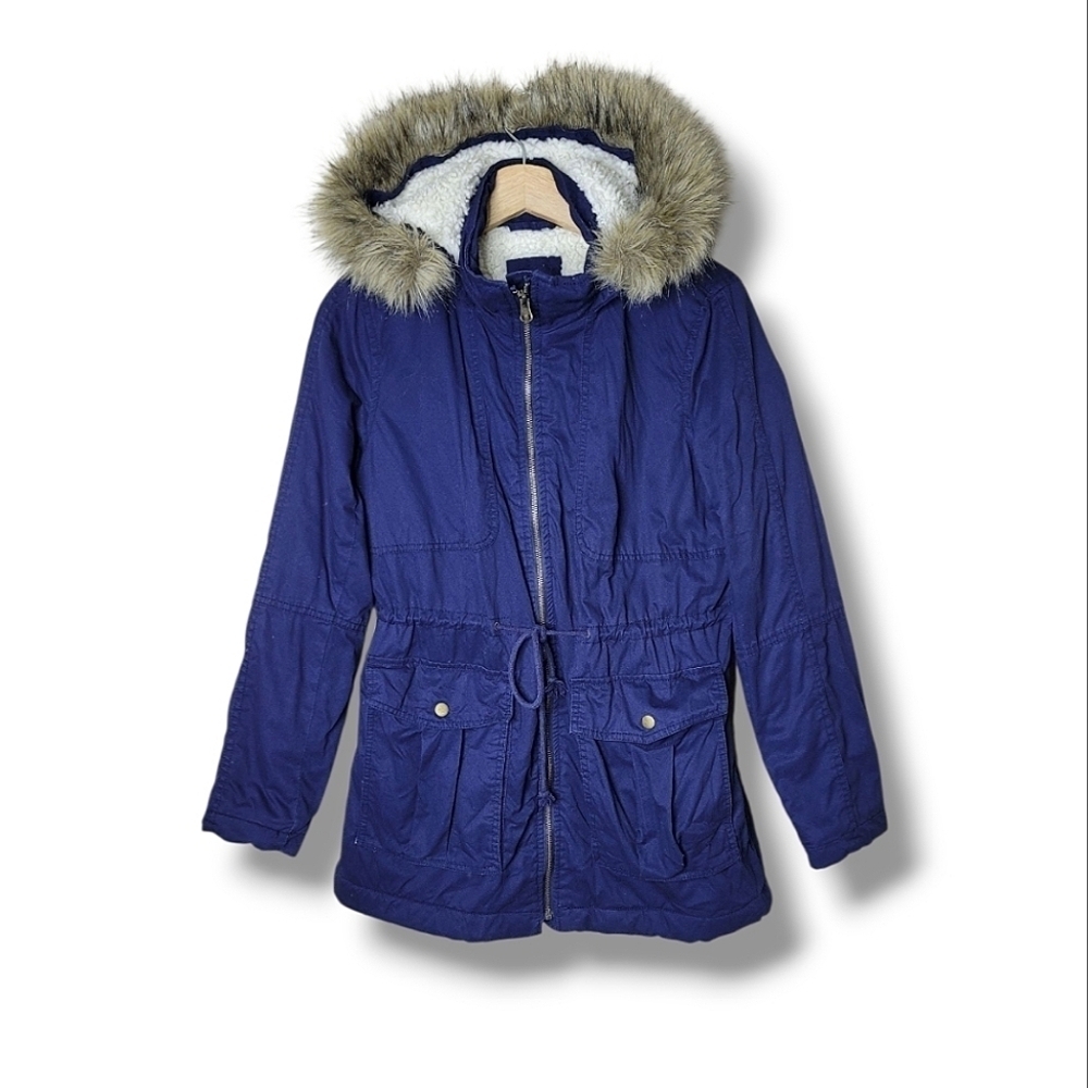 Gap Parka Coat Sherpa Lined Removable Hood